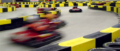 Go karting racing at pole position vegas